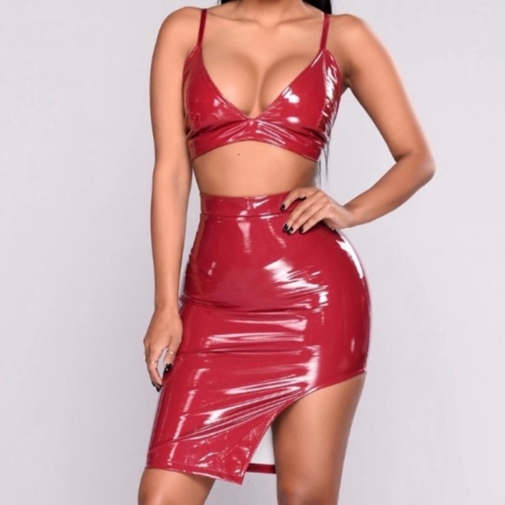 NWT 2-Piece Latex Dress Set (Size M)